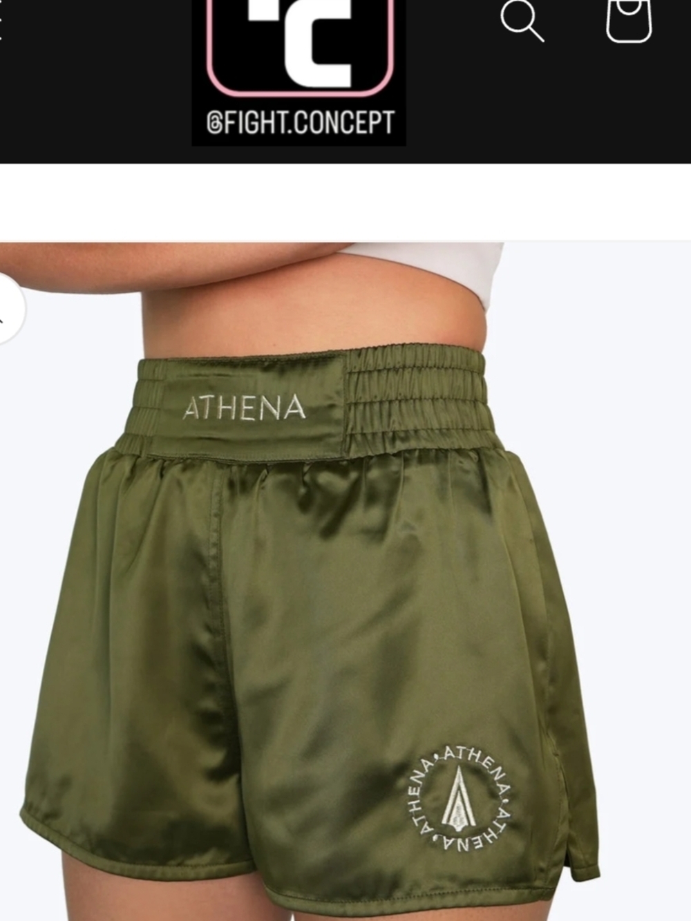 ATHENA Olive Satin Women's Shorts - Picture 6 of 9